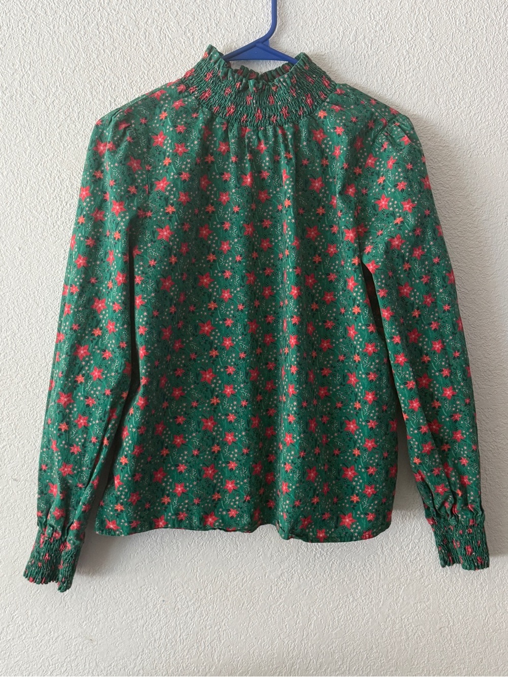 Shop The Mint Green Floral Smocked Top size Medium - Picture 2 of 9